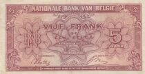 B&eacute;lgica 5 Francs 1943 - Red - Serial W1