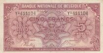 B&eacute;lgica 5 Francs 1943 - Red - Serial Y1
