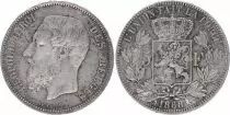 B&eacute;lgica 5 Francs Leopold II - Arms - 1868