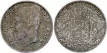 B�lgica 5 Francs Leopold II - Arms - 1871 - Silver