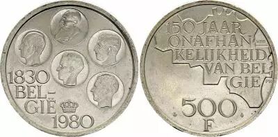 B�lgica 500 Francs, Five Kings  - 1980
