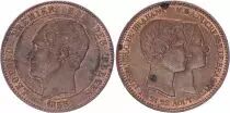 B�lgica Medal on 10 Centimes Leopold I - Wedding of Duc and Duchess of Brabant - 1853 - XF