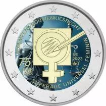 Belgien 2 Euros Color Comm&eacute;mo. 2023 - 75 years of universal suffrage for women in Belgium
