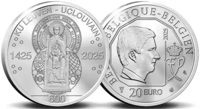 Belgien 20 Euros - KU Leuven - University of Louvain - 2025 - Silver