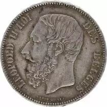Belgien 5 Francs Leopold II - Arms - 1870
