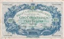 Belgien 500 Francs - Blue - 07-04-1943 - Letter X - F to VF - P.109
