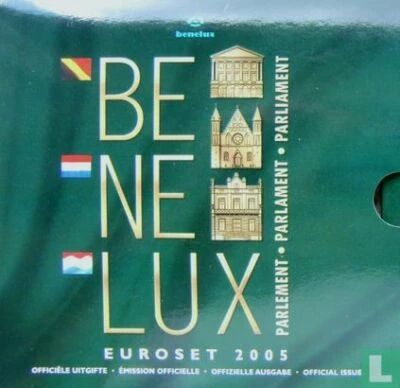 Belgien BU BENELUX Set - 24 pieces - 3 series ranging from 1 cent to 2 euros - + 1 silver medal - 2005
