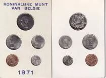 Belgien Set of 5 coins - 1971 - flemish version - UNC