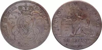 Belgio 10 Centimes L�opold I - Lion  -  1833