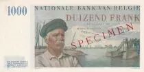 Belgio 1000 Francs Albert I - 1951 - Specimen - AU to UNC - P.131