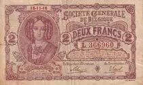 Belgio 2 Francs - Soci�t� G�n�rale de Belgique - 1916 - F to VF - P.87