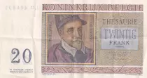 Belgio 20 Francs - 03-04-1956 - R. De Lassus, P. De Monte