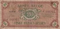 Belgio 20 Francs - Belgian army - 1946 - VG to F - P.M5