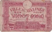 Belgio 25 Cents - City of Malines - 1917 - Serial C -
