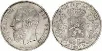 Belgio 5 Francs,  Leopold  II  - 1871