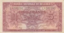 Belgio 5 Francs 1943 - Red - Serial L1