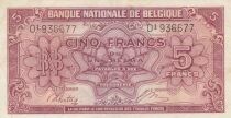 Belgio 5 Francs 1943 - Red - Serial O1