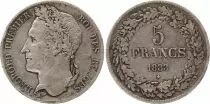 Belgio 5 Francs Leopold I - 1833 - 2 em ex