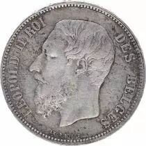 Belgio 5 Francs Leopold II - Arms - 1868