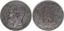 Belgio 5 Francs Leopold II - Arms - 1873