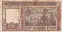 Belgio 500 Francs - Leopold II - Congo - 28-03-1947 - Serial D.1655 - P.127b