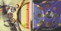 Belgio UNC Set Belgium 2002 - 8 euro coins + 5 coins in Francs cancelled