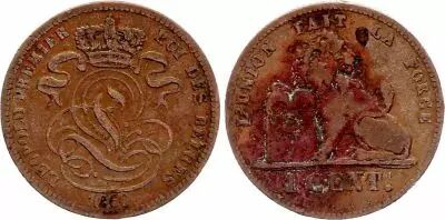 Belgique 1 Centime L�opold I - Lion - 1860