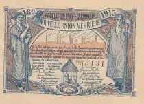 Belgique 1 Franc - Nouvelle union verri&egrave;re - 1915 - Billet de n&eacute;cessit&eacute;