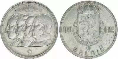 Belgique 100 Francs - 4 Rois - 1948 - Argent - TTB - Texte n�erlandais