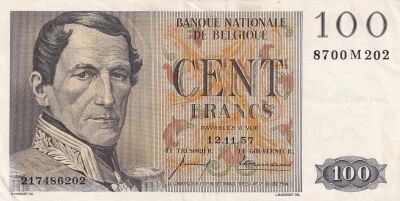 Belgique 100 Francs - Leopold I - Fr�re-Orban - 12-11-1957 - S�rie M
