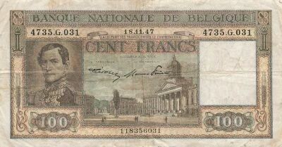 Belgique 100 Francs - L�opold Ier - 18-11-1947 - P.126