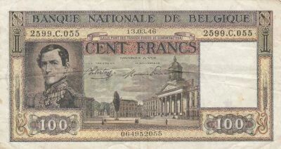 Belgique 100 Francs - L�opold Ier - Troupes mont�es - 13-03-1946