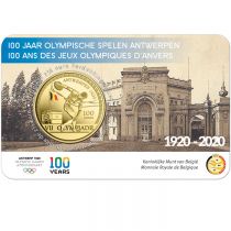 Belgique 2 5 Euros Commémo. Couleur Belgique 2020 - Jeux Olympiques (100 ans JO d\'Anvers) Coincard
