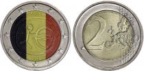 Belgique 2 Euros - 10 ans UEM - Colorisée - 2009 - Bimétallique
