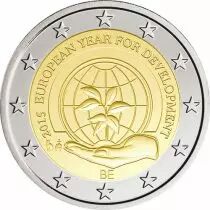 Belgique 2 Euros Commémo. Belgique 2015  frappe BU - Année pour le développement