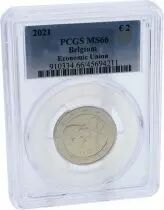 Belgique 2 Euros Comm&eacute;mo. Belgique 2021 - Union &eacute;conomique Belgo-luxembourgeoise (UEBL) - PCGS MS66
