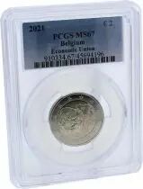 Belgique 2 Euros Commémo. Belgique 2021 - Union économique Belgo-luxembourgeoise (UEBL) - PCGS MS67