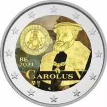 Belgique 2 Euros Comm&eacute;mo. COULEUR Belgique 2021 - 500 ans des pi&egrave;ces Charles Quint