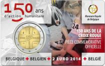 Belgique 2 Euros Croix Rouge 2014 - Sous coincard
