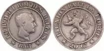 Belgique 20 Centimes Léopold I - Lion - 1861