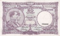 Belgique 20 Francs - Albert & Elizabeth - 03-01-1944