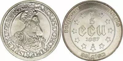 Belgique 5 Ecu,  30e anniversaire du trait� de Rome - 1987