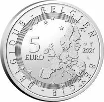 Belgique 5 Euros Belgique 2021 - 75 ans de Blake & Mortimer (version couleur)