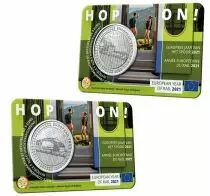 Belgique 5 Euros Belgique 2021 - Année Européenne du Train (Hologramme)
