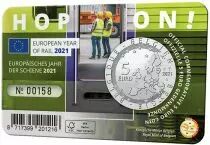 Belgique 5 Euros Belgique 2021 - Année Européenne du Train (Hologramme)