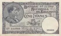 Belgique 5 Francs - Albert & Elizabeth - 05-05-1938