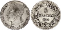 Belgique 5 Francs,  Leopold  I  - 1848
