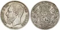 Belgique 5 Francs,  Leopold  II  - 1871 - Argent