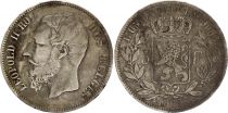 Belgique 5 Francs - Léopold II - Armoiries - 1869