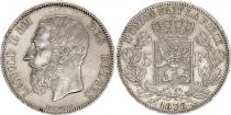 Belgique 5 Francs, Leopold  II  - 1873